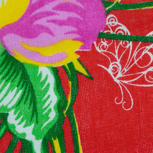 Tecido Chita de Algodão (Meio Metro) - Vermelho/Amarelo/Verde