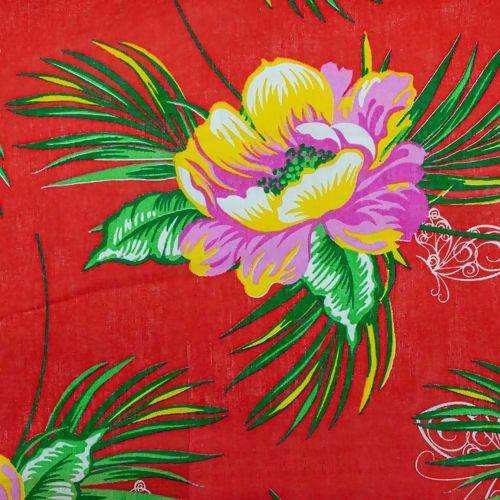 Tecido Chita de Algodão (Meio Metro) - Vermelho/Amarelo/Verde