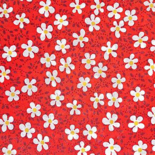 Tecido Chita de Algodão (Meio Metro) Ref. 3122V2 - Vermelho/Branco