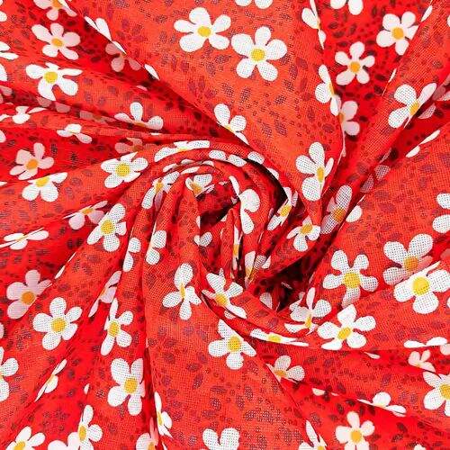 Tecido Chita de Algodão (Meio Metro) Ref. 3122V2 - Vermelho/Branco