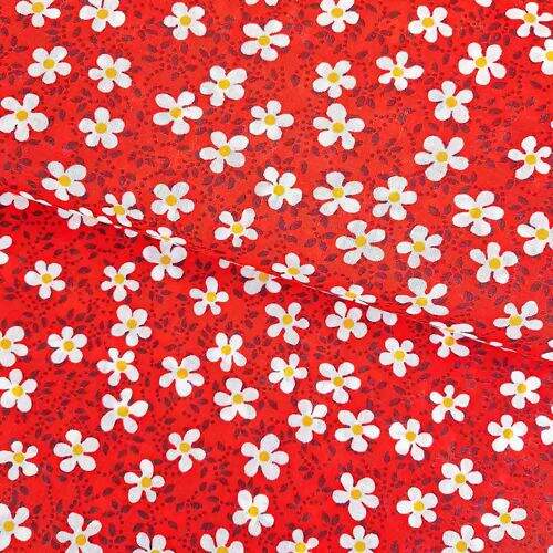 Tecido Chita de Algodão (Meio Metro) Ref. 3122V2 - Vermelho/Branco