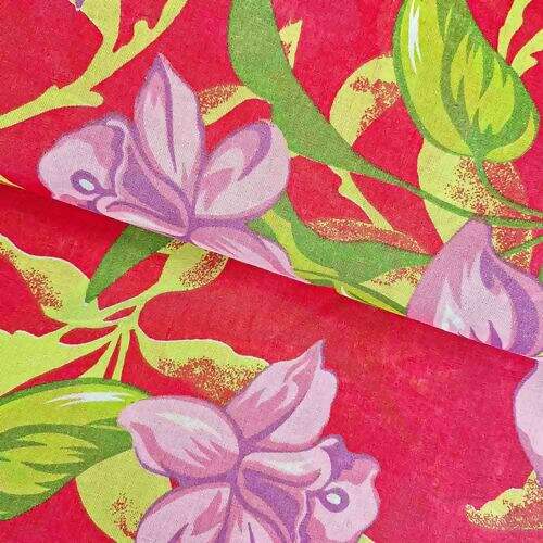 Tecido Chita de Algodão (Meio Metro) Ref. 3130V1 - Vermelho/Rosa/Verde