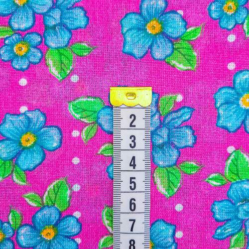 Tecido Chita de Algodão (Meio Metro) Ref. 3027V1 - Pink/Turquesa/Verde