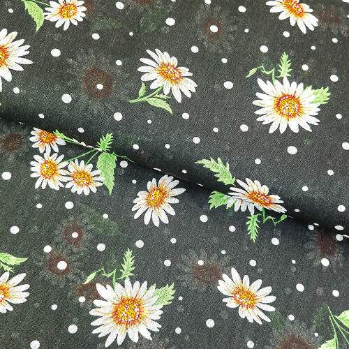 Tecido Chita de Algodão (Meio Metro) Ref. 3165V1 - Preto/Branco/Verde