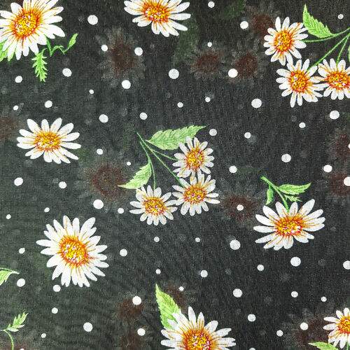 Tecido Chita de Algodão (Meio Metro) Ref. 3165V1 - Preto/Branco/Verde