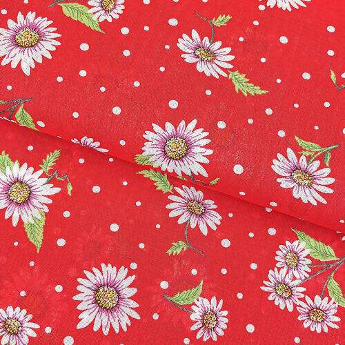 Tecido Chita de Algodão (Meio Metro) Ref. 3165V2 - Vermelho/Branco/Verde