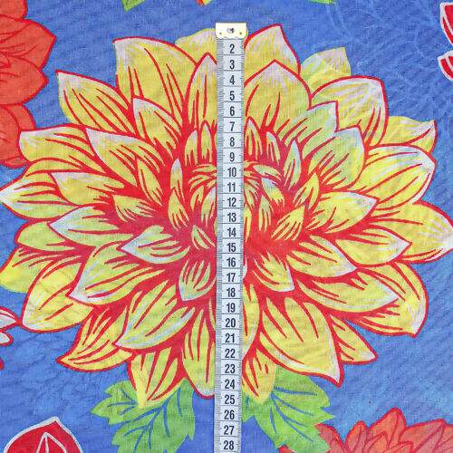 Tecido Chita de Algodão (Meio Metro) Ref. 3169V1 - Azul/Amarelo/Verde