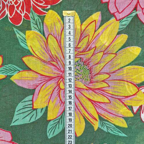 Tecido Chita de Algodão (Meio Metro) Ref. 3169V2 - Verde/Rosa/Amarelo