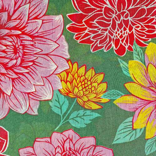 Tecido Chita de Algodão (Meio Metro) Ref. 3169V2 - Verde/Rosa/Amarelo