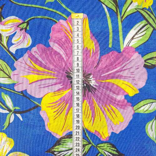 Tecido Chita de Algodão (Meio Metro) Ref. 3160V1 - Azul Royal/Roxo/Verde