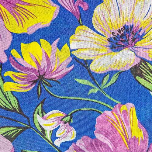 Tecido Chita de Algodão (Meio Metro) Ref. 3160V1 - Azul Royal/Roxo/Verde