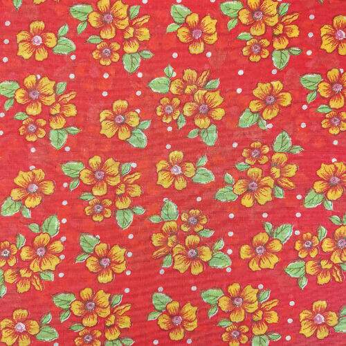Tecido Chita de Algodão (Meio Metro) Ref. 3027V2 - Vermelho/Laranja/Verde