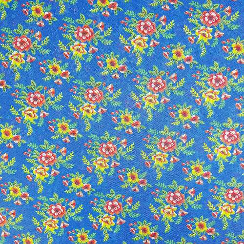 Tecido Chita de Algodão (Meio Metro) Ref. 3167V2 - Azul Royal/Vermelho/Amarelo