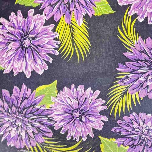 Tecido Chita 100% Algodão 0,50mx1,40m - Ref. 3161V3 Preto/Roxo/Verde