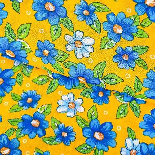 Tecido Chita de Algodão (Meio Metro) Ref. 3120V1 - Amarelo/Azul/Verde