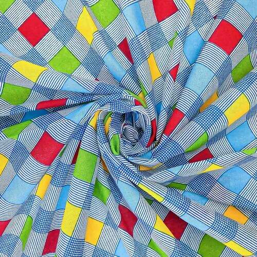 Tecido Chita de Algodão (Meio Metro) Ref. 3136V1 - Xadrez Multicor