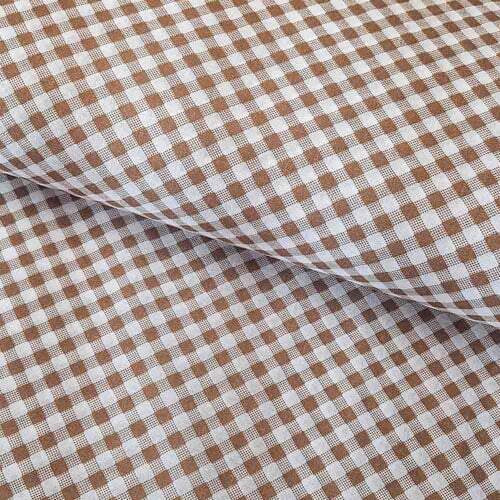 Tecido Popeline 100% Algodão 1,00x1,40m - Xadrez Marrom
