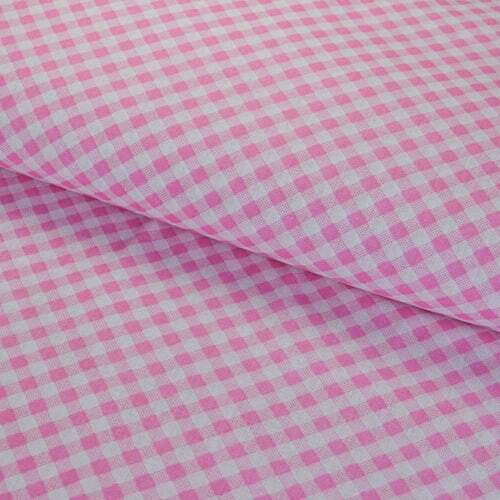 Tecido Popeline 100% Algodão 1,00x1,40m - Xadrez Rosa