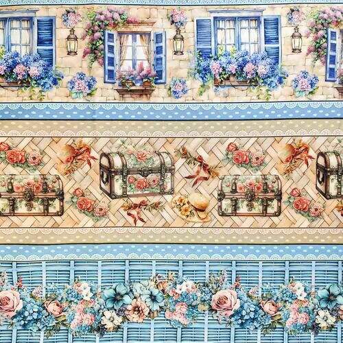 Tecido Tricoline Digital Coleção Saint Tropez 0,50x1,50m