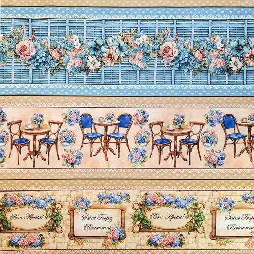 Tecido Tricoline Digital Coleção Saint Tropez 0,50x1,50m