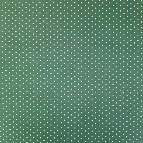 Tecido de Algodão Estampado (Meio Metro) - Poá Verde e Branco