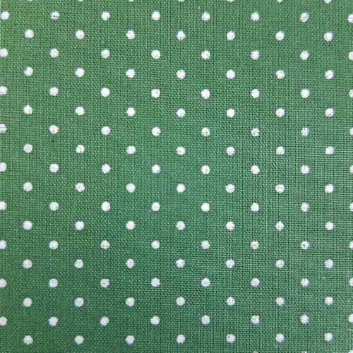 Tecido de Algodão Estampado (Meio Metro) - Poá Verde e Branco