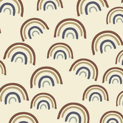 Tecido de Algodão Estampado (Meio Metro) - Coleção Arco-íris Cor da Coleção Arco-íris:30695C02 - Arco-íris P Bege