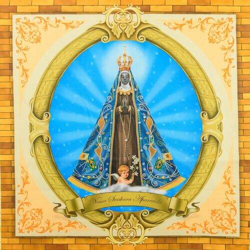 Tecido de Algodão Estampa Digital (70 cm) - Santas Quadros Grandes 35x33 cm Ref. 699152