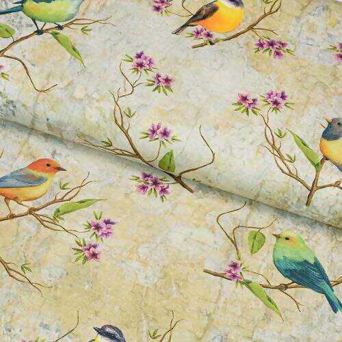 Tecido de Algodão Estampa Digital (Meio Metro) - Pássaros