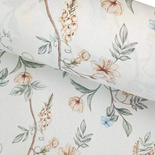 Tecido de Decoração Havana Estampa Digital com Proteção (Meio Metro) - 6325D Ramos de Flores