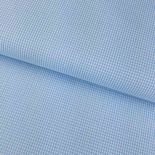 Tecido Tricoline Fio Tinto Xadrez 2mm R006 0,50x1,50m Cor:100 Azul Bebê
