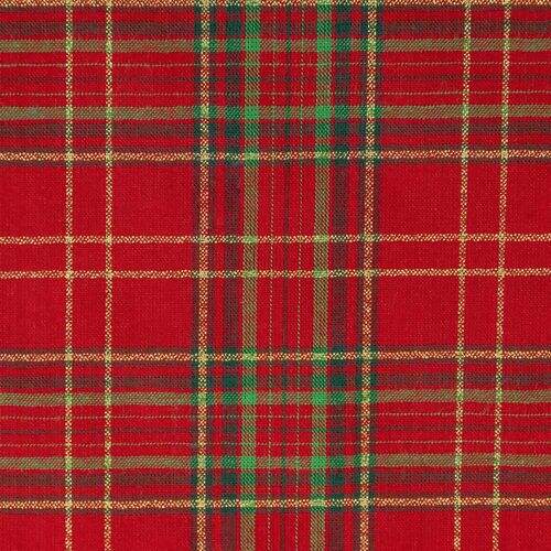 Tecido de Algodão Estampado (Meio Metro) - Xadrez Verde/Dourado