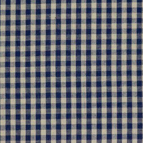 Tecido de Algodão Fio Tinto (Meio Metro) - Xadrez 03 mm Marinho e Bege