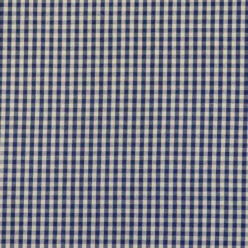 Tecido de Algodão Fio Tinto (Meio Metro) - Xadrez 03 mm Marinho e Bege