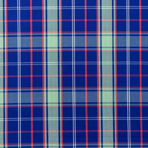 Tecido de Algodão Fio Tinto (Meio Metro) - Xadrez Escocês Azul Verde Vermelho