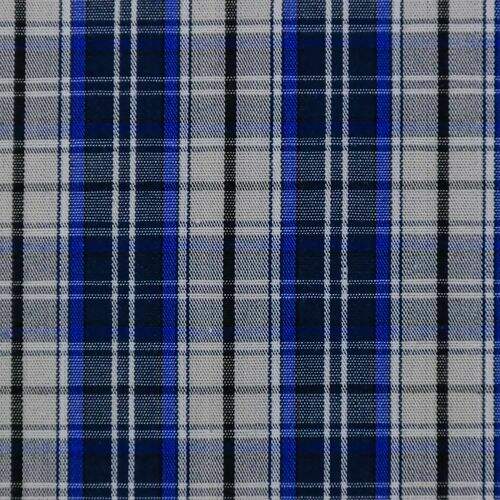 Tecido de Algodão Fio Tinto (Meio Metro) - Xadrez Escocês Azul Cinza Preto