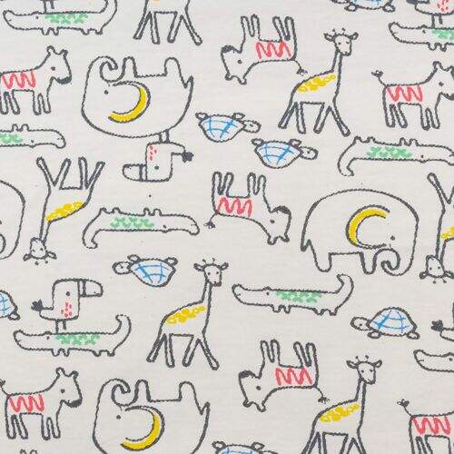 Tecido Flanela Estampado 0,50 x 0,80 mt - Animais Fundo Palha