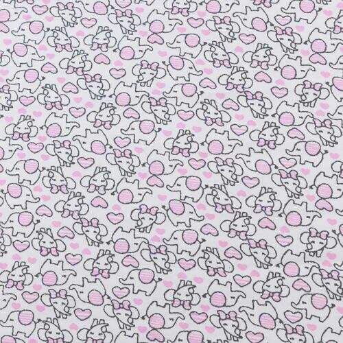 Tecido Flanela Estampado 0,50 x 0,80 mt - Elefante Fundo Branco