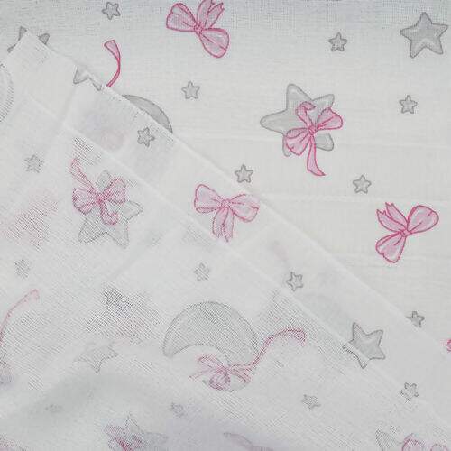 Fralda Estampada 100% Algodão 70x70cm Döhler - Unidade Cor:Luas e Estrelas