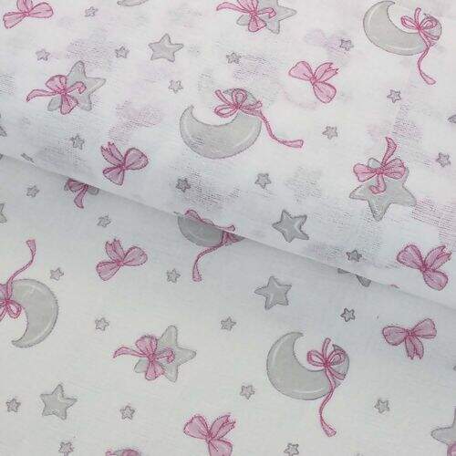 Fralda Estampada 100% Algodão 70x70cm Döhler - Unidade Cor:Luas e Estrelas