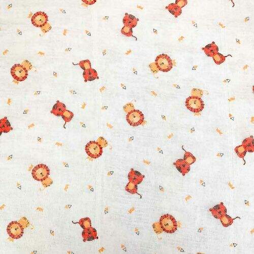 Fralda Dupla Estampada 100% Algodão 70x70cm - Unidade Cor:18V01 Leão e Tigre