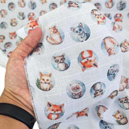 Tecido Fralda Estampa Digital 0,75m Largura - 1 Metro