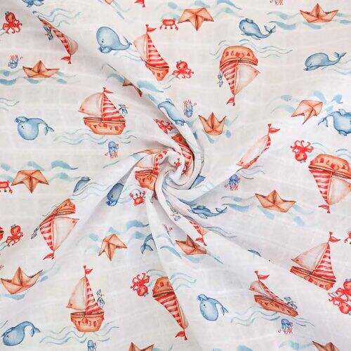 Tecido Fralda Estampa Digital 0,75m Largura - 1 Metro