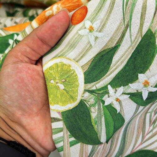 Tecido de Decoração Havana Estampa Digital com Proteção (Meio Metro) - 5905D Cítrico