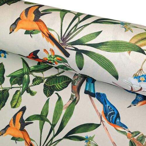 Tecido de Decoração Havana Estampa Digital com Proteção (Meio Metro) - 6001D Pássaros