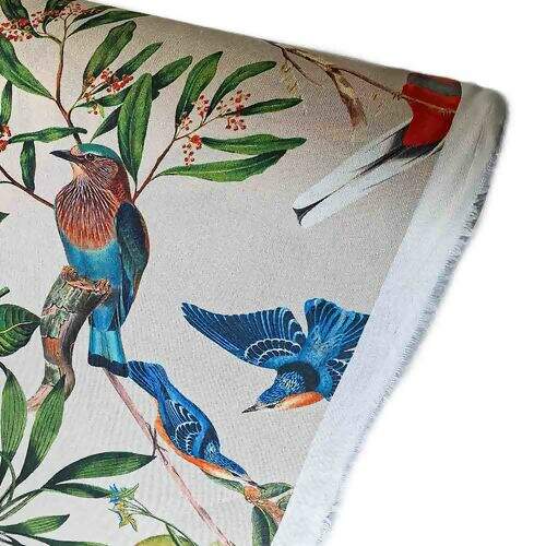 Tecido de Decoração Havana Estampa Digital com Proteção (Meio Metro) - 6001D Pássaros