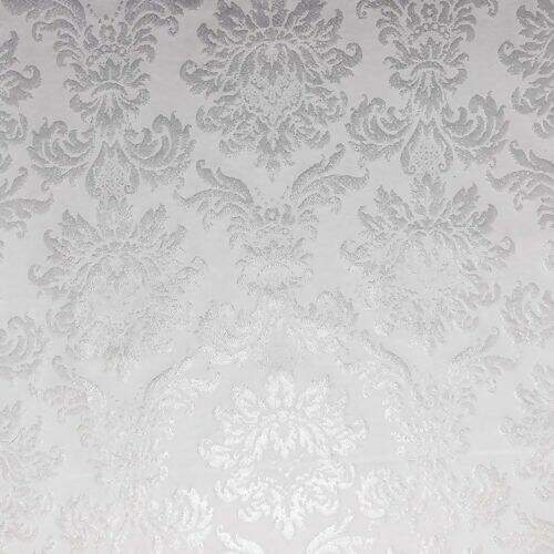 Tecido Jacquard Lurex (Meio Metro) c/ 1,40 mt de Largura - Branco/Prata