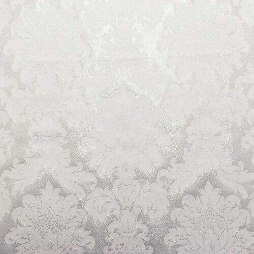 Tecido Jacquard Lurex (Meio Metro) c/ 1,40 mt de Largura - Branco/Prata