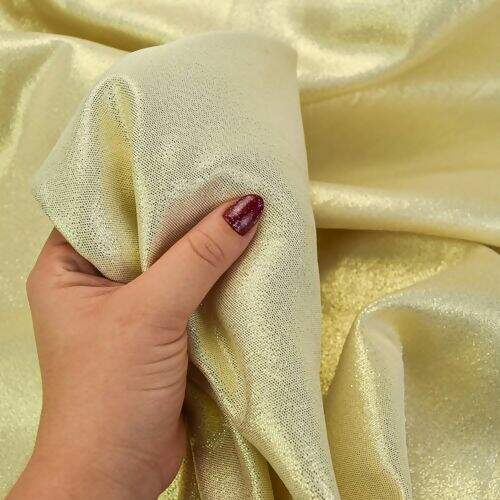 Tecido Jacquard Lurex Dourado Liso - 0,50x1,40m