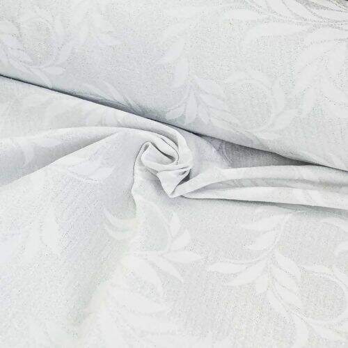 Tecido Jacquard Lurex Ramos Prata - 0,50x1,40m